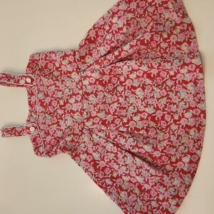 Janie Jack Red and Pink Floral Sleeveless Dress Size Small